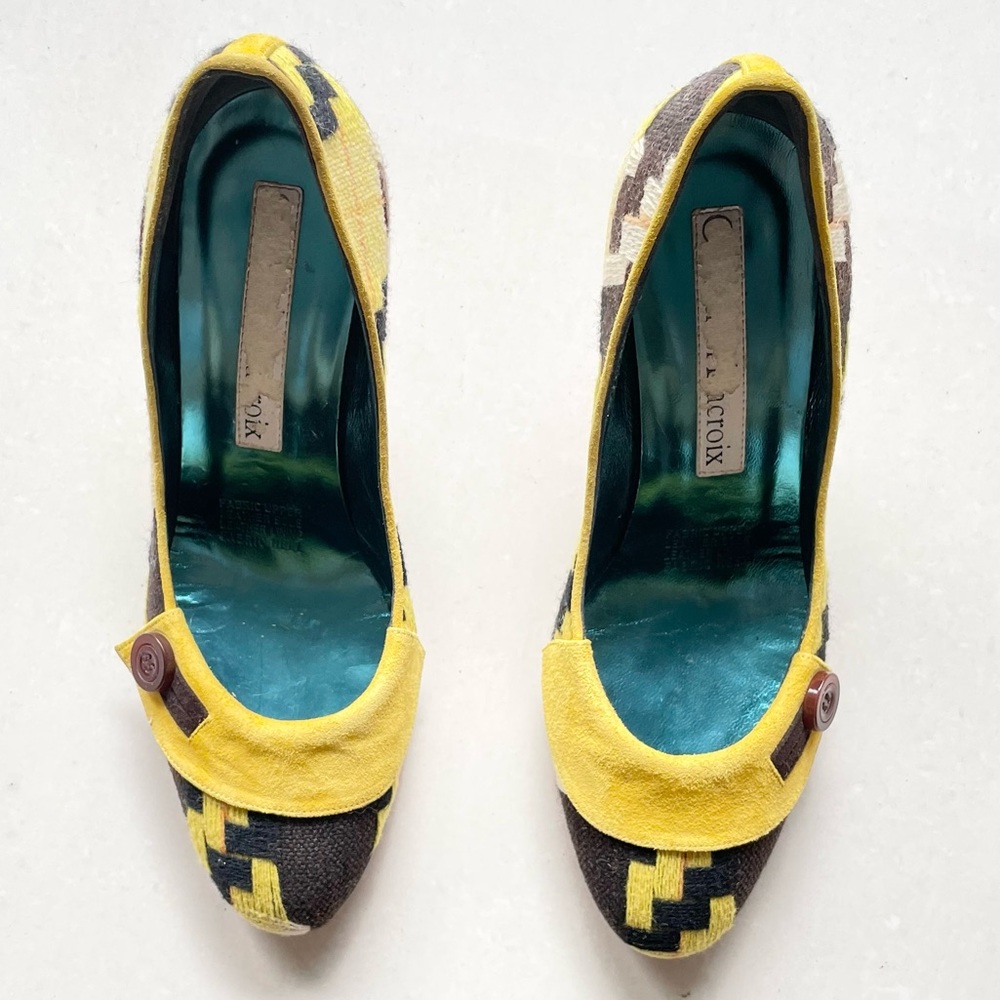 Christian Lacroix Leather Patterned Heels - Picture 3 of 8